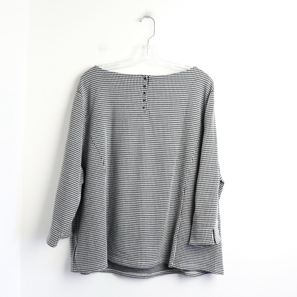 NWT Talbots black white dot print knit top 3X plus size stretch casual office - Picture 3 of 9